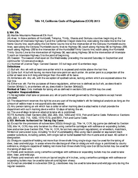 Division 1. . Title 14 california code of regulations